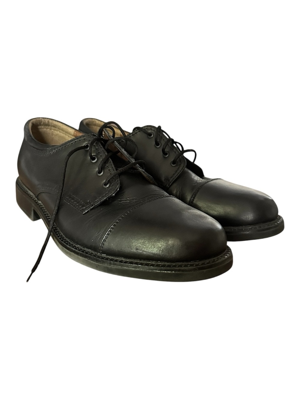 Dockers Black Leather Cap-Toe Derby Shoes